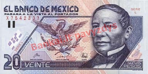 20 Nuevos  banknoto priekinė pusė