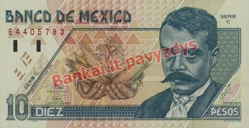 10 Pesų banknoto priekinė pusė