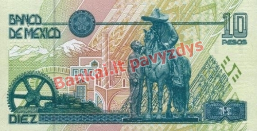 10 Pesų banknoto galinė pusė