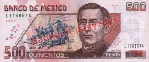500 Pesų banknoto priekinė pusė