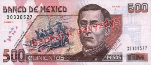 500 Pesų banknoto priekinė pusė