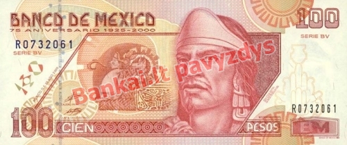 100 Pesos  banknoto priekinė pusė