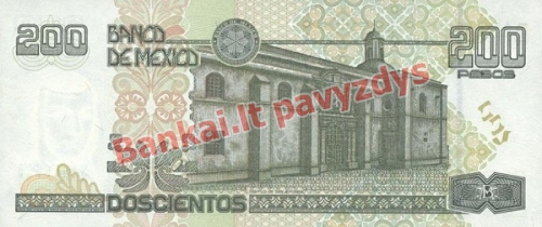 200 Pesos  banknoto galinė pusė