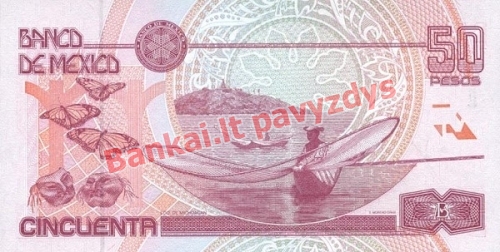 50 Pesos  banknoto galinė pusė