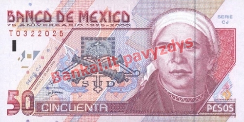 50 Pesos  banknoto priekinė pusė