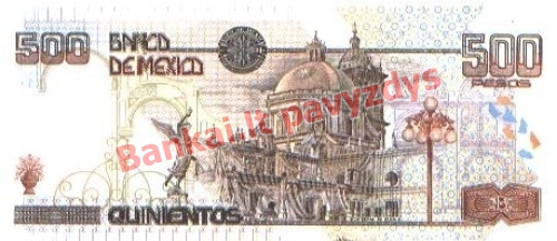 500 Pesos  banknoto galinė pusė