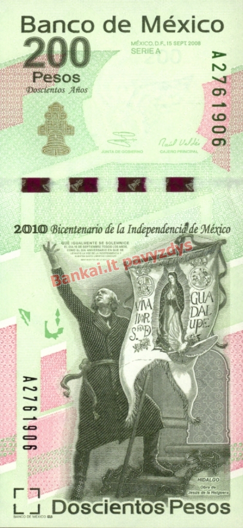200 Pesų banknoto priekinė pusė
