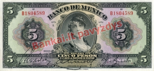 5 Pesų banknoto priekinė pusė