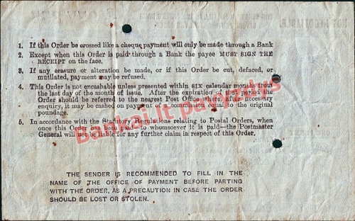 1 Šilingo banknoto galinė pusė
