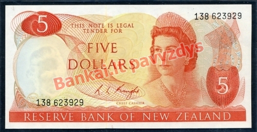 5 Dolerių banknoto priekinė pusė