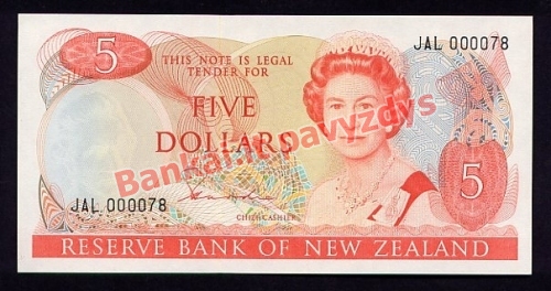 5 Dolerių banknoto priekinė pusė