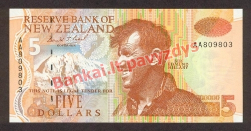 5 Dolerių banknoto priekinė pusė