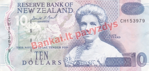 10 Dolerių banknoto priekinė pusė