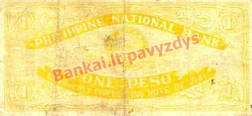 1 Peso banknoto galinė pusė