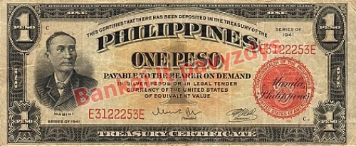 1 Peso banknoto priekinė pusė