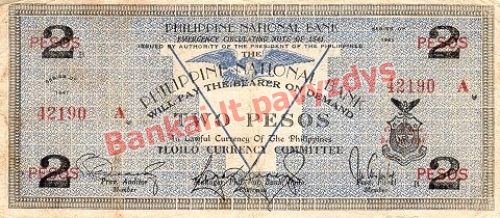 2 Pesų banknoto priekinė pusė