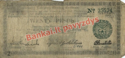 20 Pesų banknoto priekinė pusė