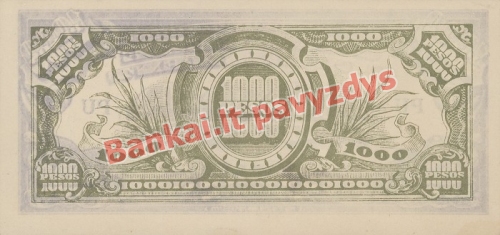 1000 Peso banknoto galinė pusė