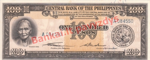100 Pesų banknoto priekinė pusė