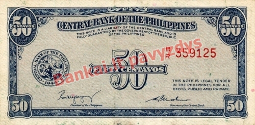 50 Centavų banknoto priekinė pusė