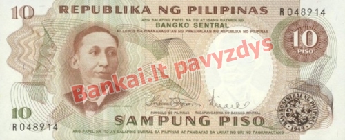 10 Pisų banknoto priekinė pusė