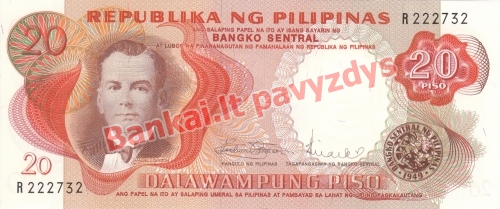 20 Pisų banknoto priekinė pusė
