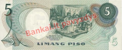 5 Pisų banknoto galinė pusė