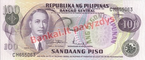 100 Pisų banknoto priekinė pusė
