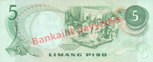 5 Pisų banknoto galinė pusė