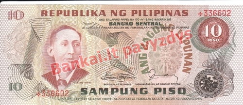 10 Pisų banknoto priekinė pusė