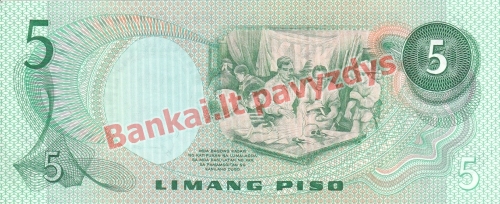 5 Pisų banknoto galinė pusė