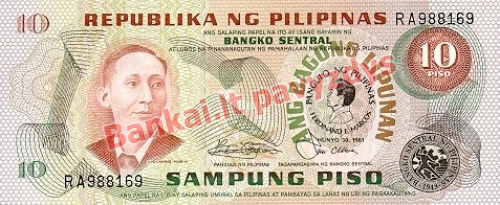 10 Pisų banknoto priekinė pusė