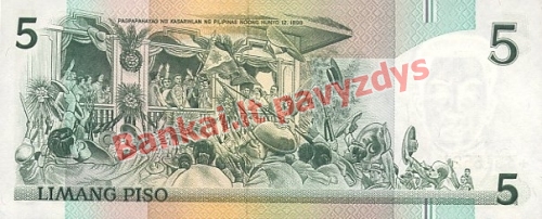 5 Pisų banknoto galinė pusė