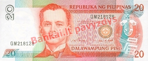 20 Pisų banknoto priekinė pusė