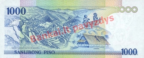 1000 Pisų banknoto galinė pusė