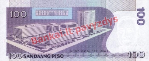 100 Pisų banknoto galinė pusė