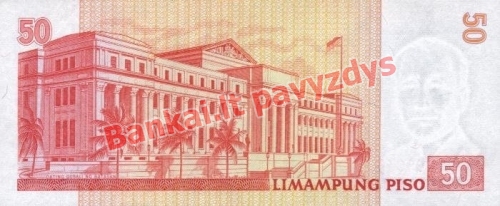 50 Pisų banknoto galinė pusė