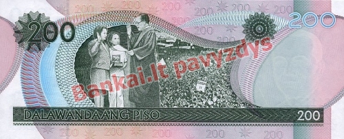 200 Pisų banknoto galinė pusė