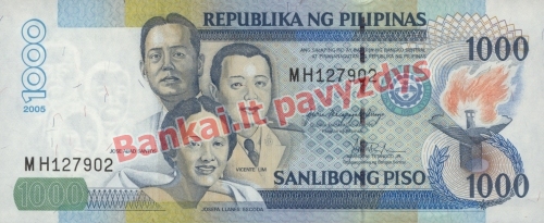 1000 Pisų banknoto priekinė pusė