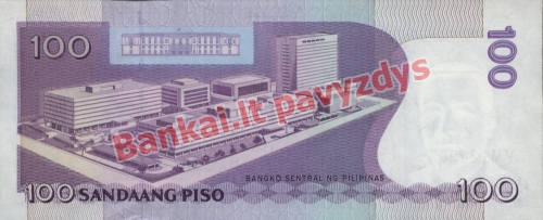 100 Pisų banknoto galinė pusė