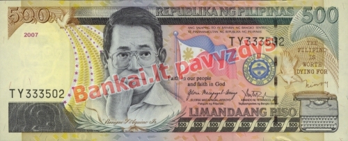 500 Pisų banknoto priekinė pusė