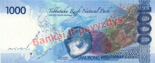 1000 Pisų banknoto galinė pusė