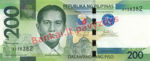 200 Pisų banknoto priekinė pusė
