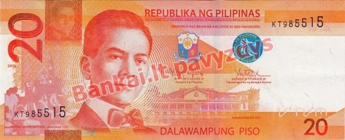 20 Pisų banknoto priekinė pusė