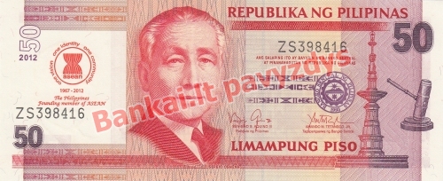 50 Pisų banknoto priekinė pusė