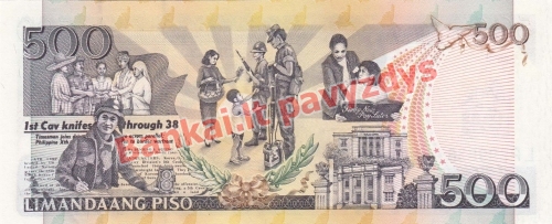 500 Pisų banknoto galinė pusė