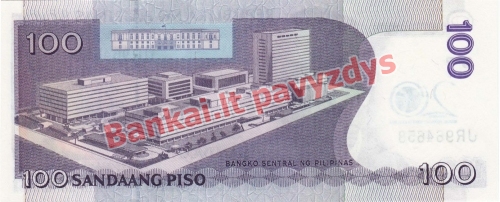 100 Pisų banknoto galinė pusė