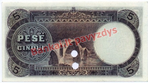 5 Frankų banknoto galinė pusė