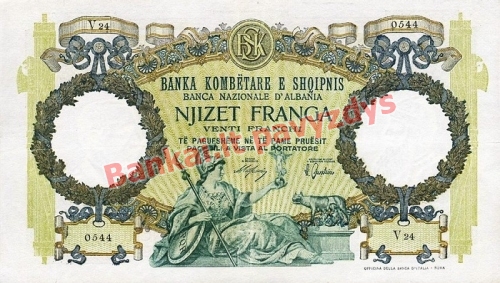 20 Franka  banknoto priekinė pusė