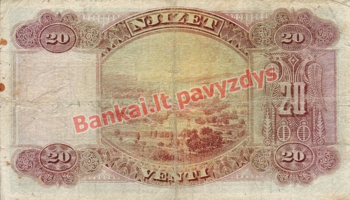 20 Franka  banknoto galinė pusė